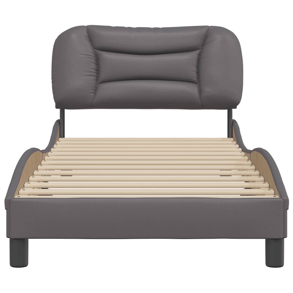 sengeramme uden madras Hvar 90x190 cm kunstlæder grå