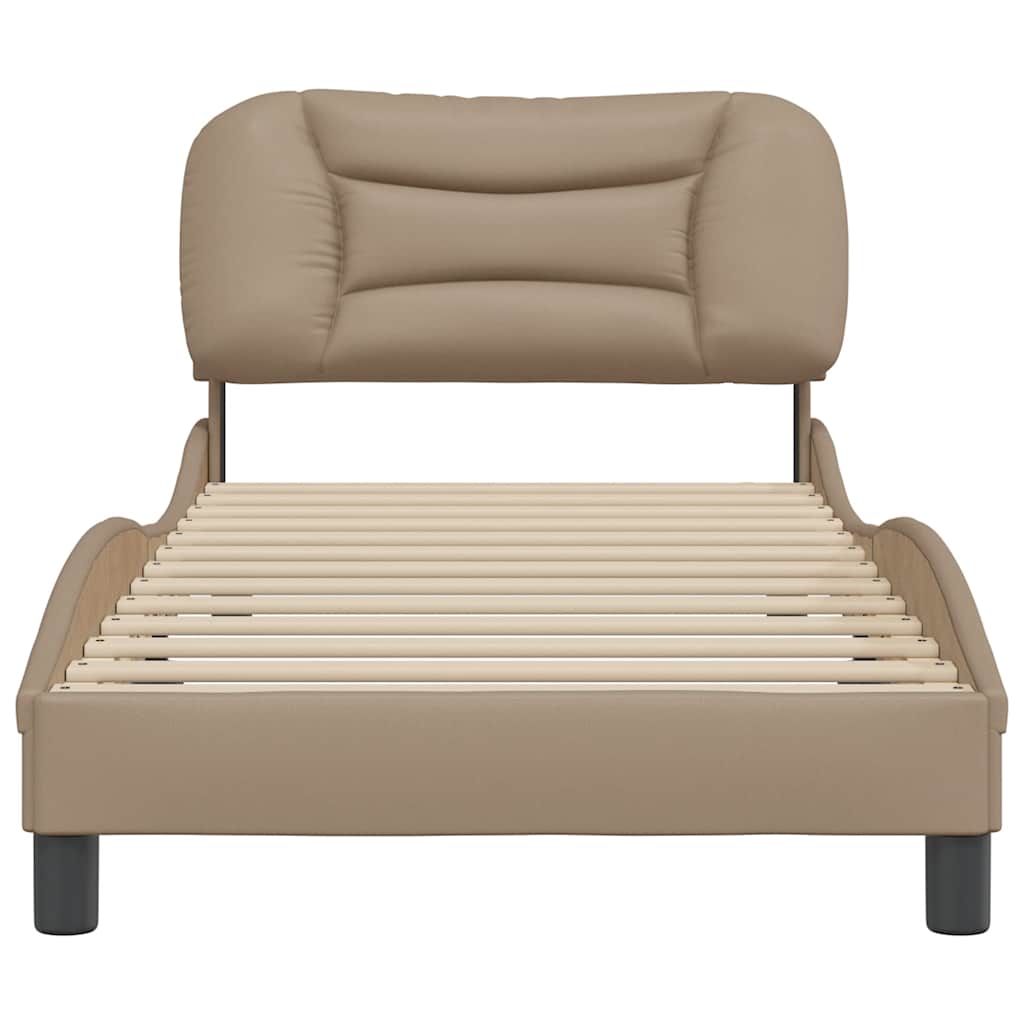 sengeramme uden madras Hvar 90x190 cm kunstlæder cappuccinofarvet