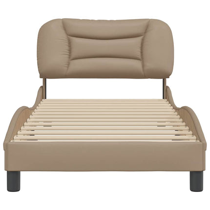 sengeramme uden madras Hvar 90x190 cm kunstlæder cappuccinofarvet
