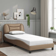 sengeramme uden madras Hvar 90x190 cm kunstlæder cappuccinofarvet