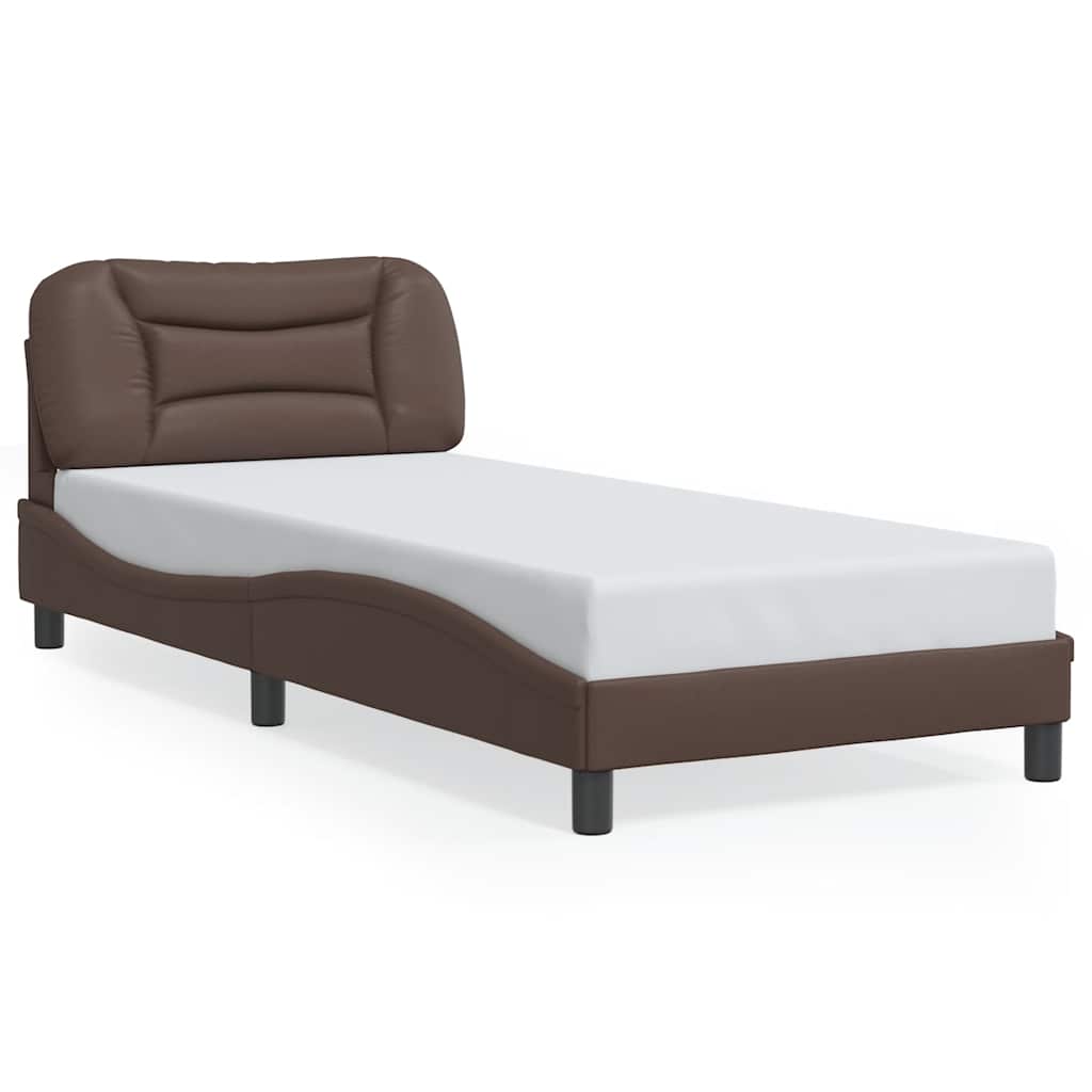 sengeramme uden madras Hvar 90x200 cm kunstlæder brun