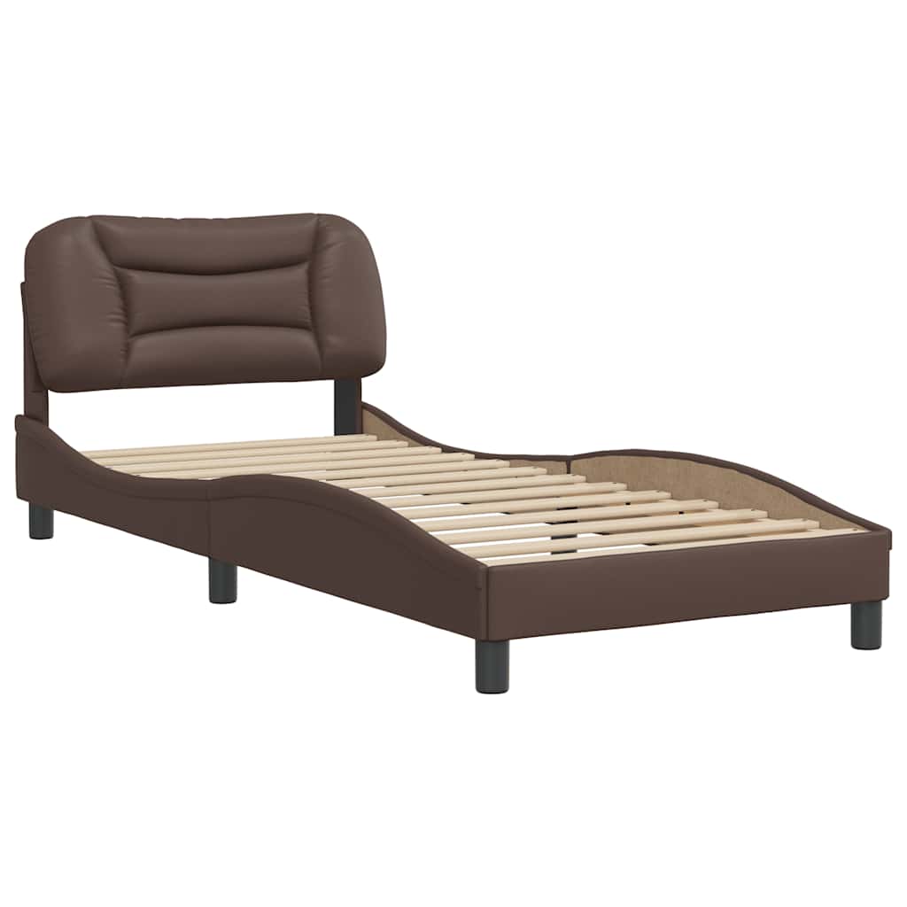 sengeramme uden madras Hvar 90x200 cm kunstlæder brun