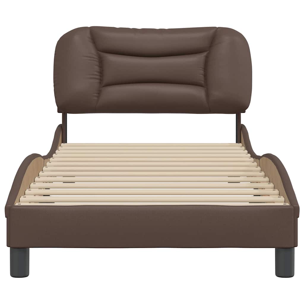 sengeramme uden madras Hvar 90x200 cm kunstlæder brun