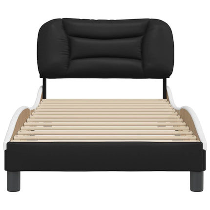 sengeramme uden madras Hvar 90x200 cm kunstlæder sort og hvid