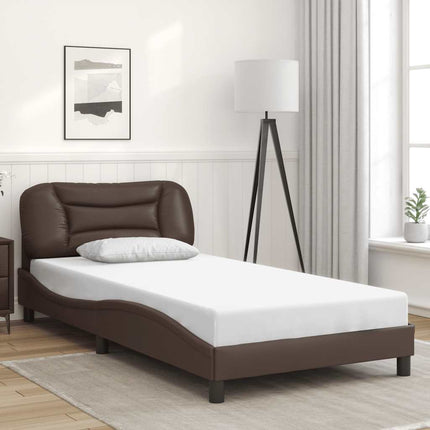 sengeramme uden madras Hvar 100x200 cm kunstlæder brun