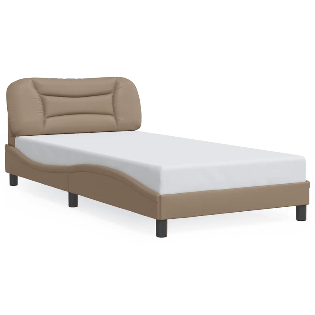 sengeramme uden madras Hvar 100x200 cm kunstlæder cappuccinofarvet