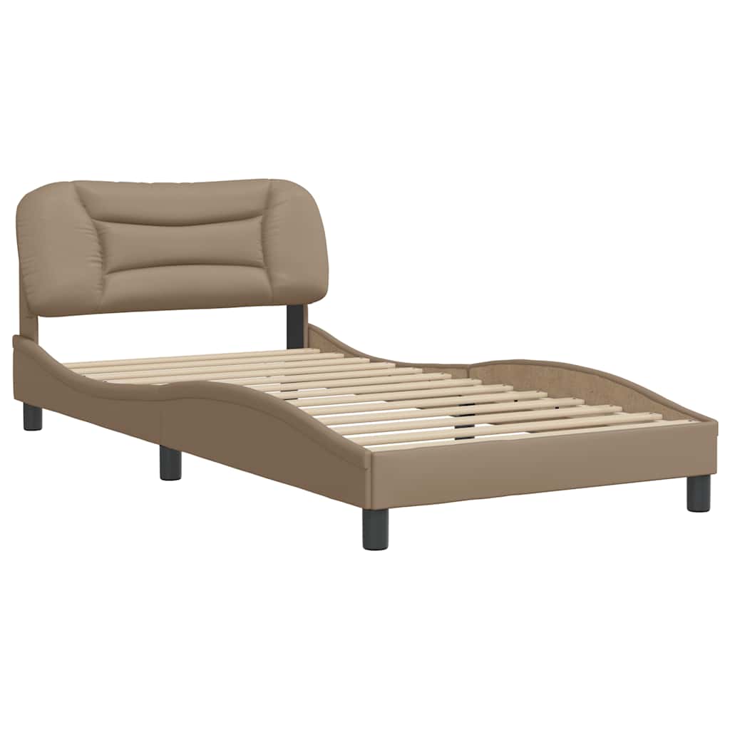 sengeramme uden madras Hvar 100x200 cm kunstlæder cappuccinofarvet