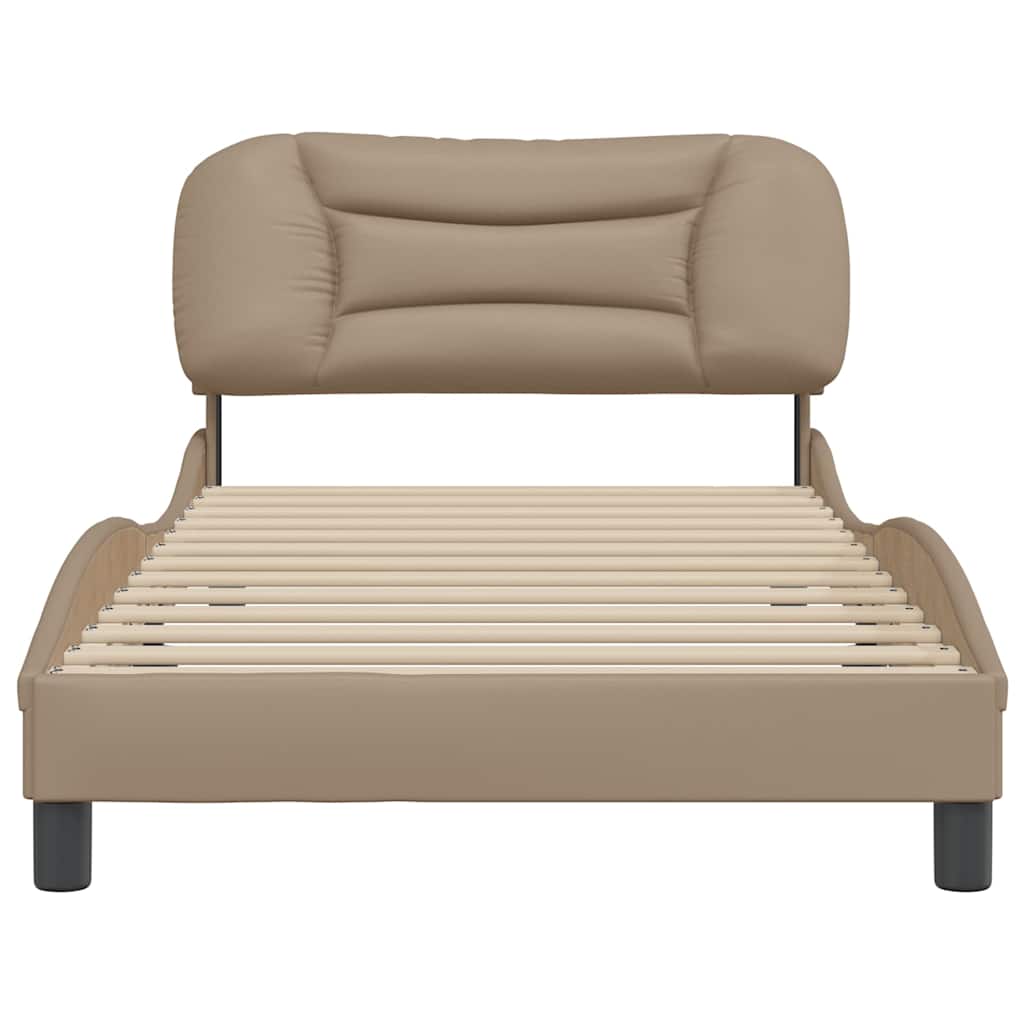 sengeramme uden madras Hvar 100x200 cm kunstlæder cappuccinofarvet