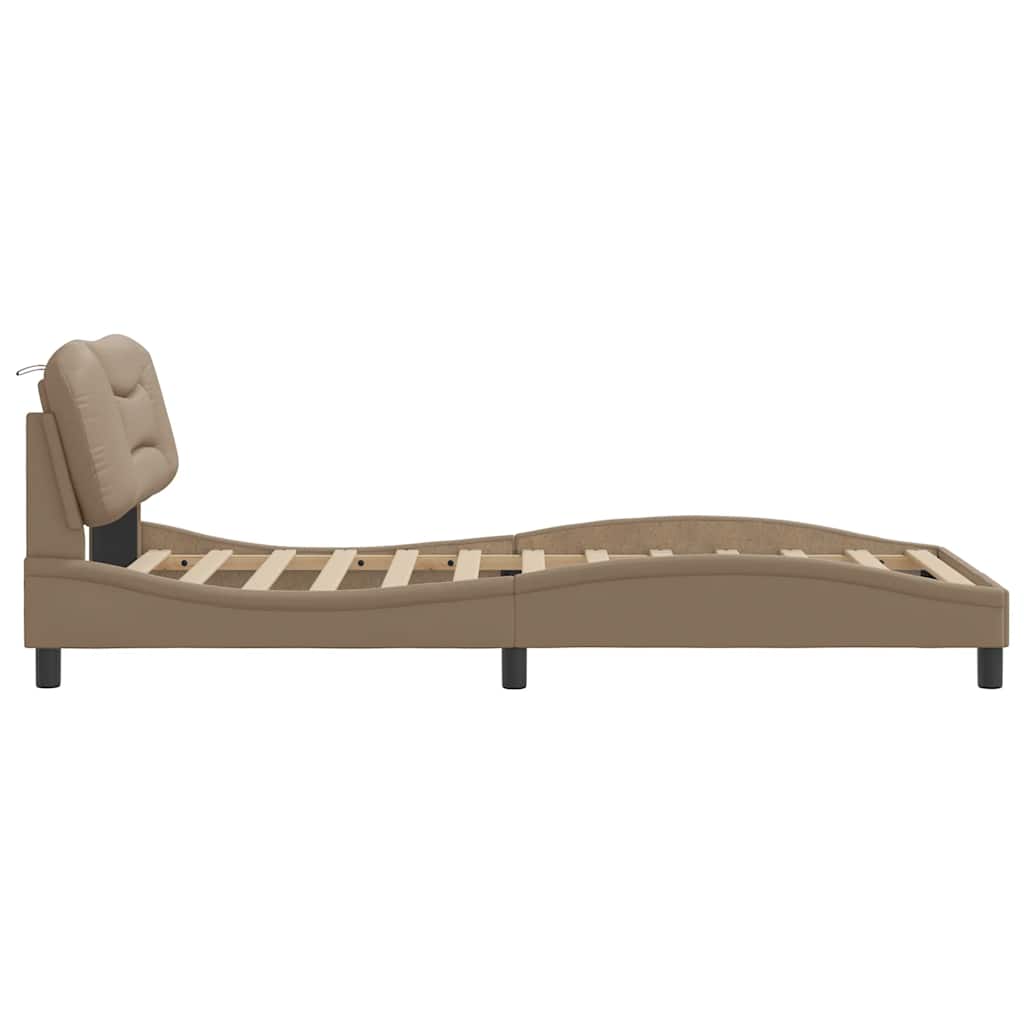 sengeramme uden madras Hvar 100x200 cm kunstlæder cappuccinofarvet