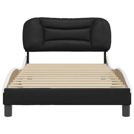 sengeramme uden madras Hvar 100x200 cm kunstlæder sort og hvid
