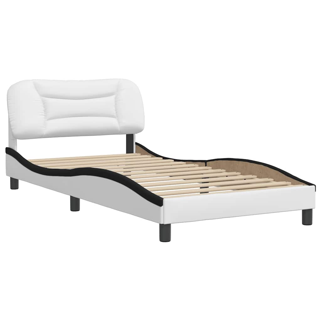 sengeramme uden madras Hvar 100x200 cm kunstlæder sort og hvid