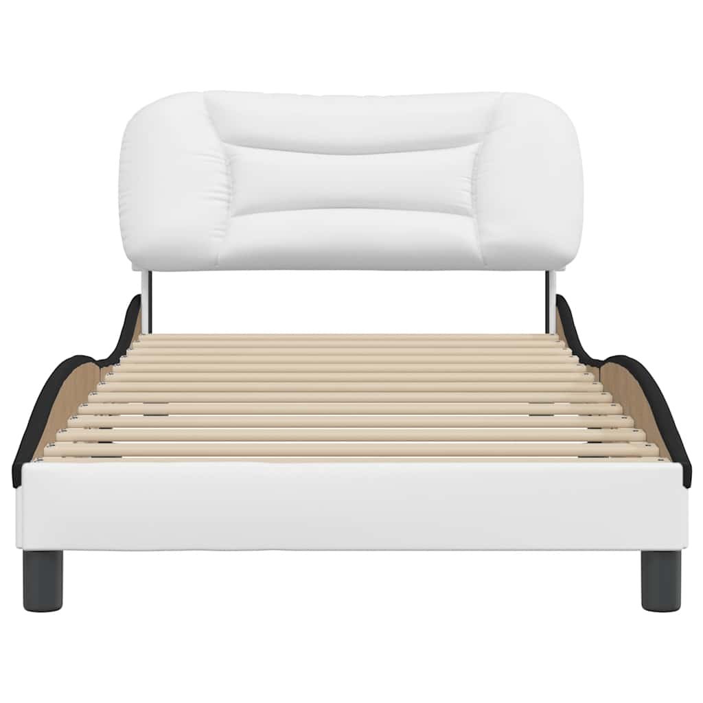 sengeramme uden madras Hvar 100x200 cm kunstlæder sort og hvid