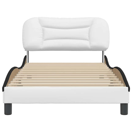 sengeramme uden madras Hvar 100x200 cm kunstlæder sort og hvid