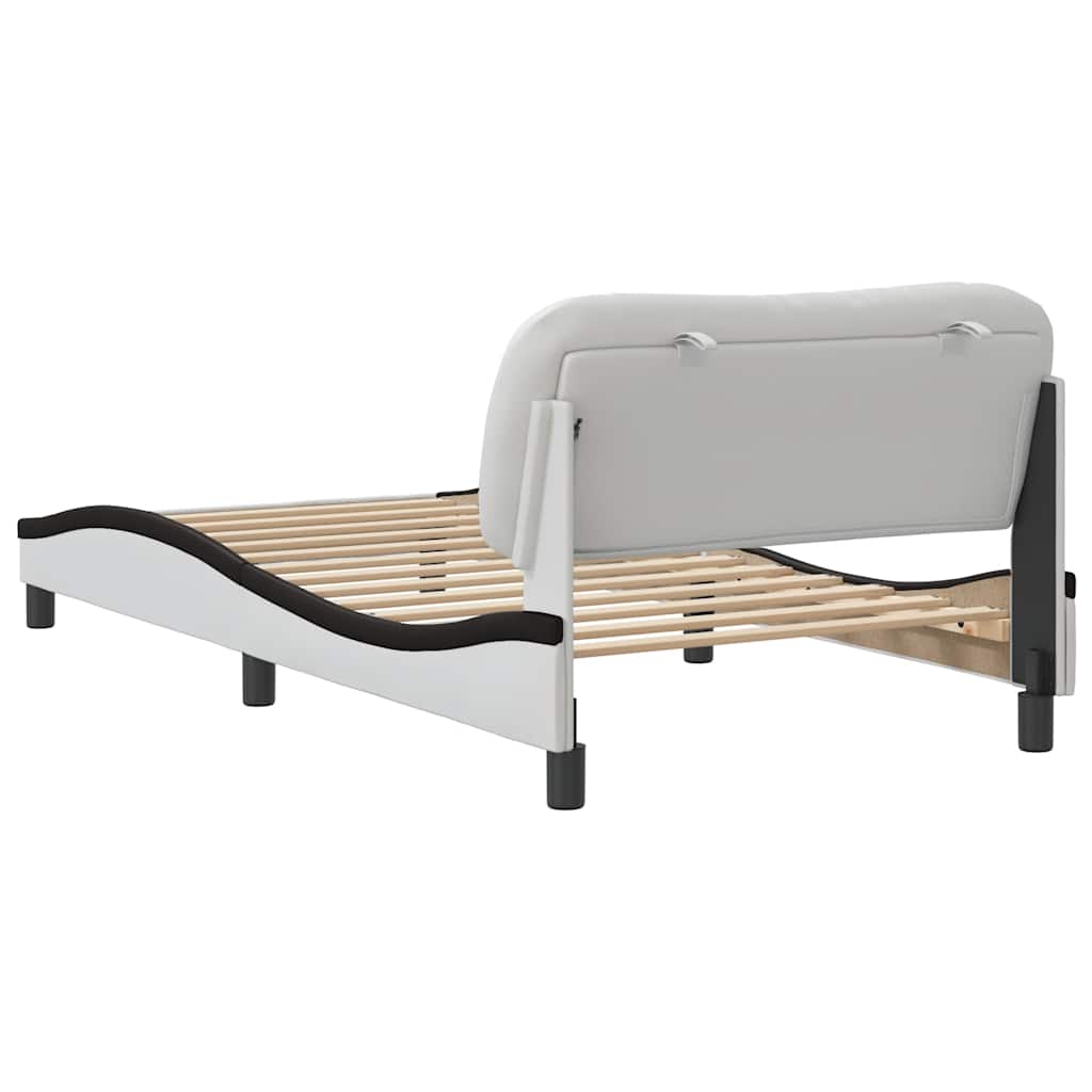 sengeramme uden madras Hvar 100x200 cm kunstlæder sort og hvid