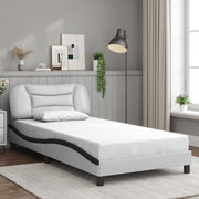 sengeramme uden madras Hvar 100x200 cm kunstlæder sort og hvid