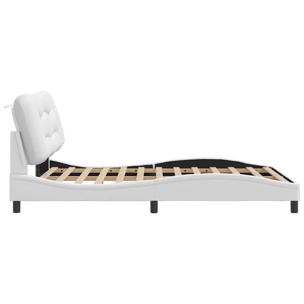 sengeramme uden madras Hvar 120x200 cm kunstlæder hvid