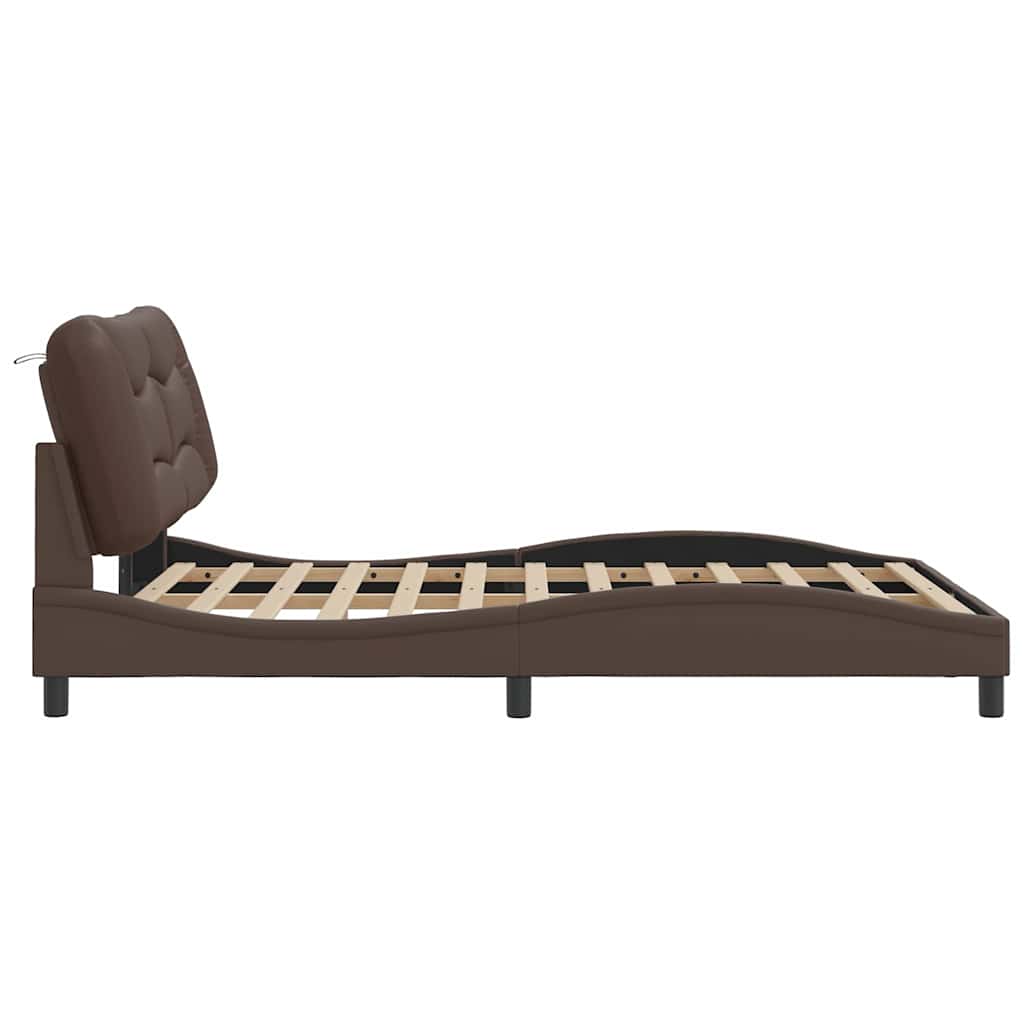 sengeramme uden madras Hvar 120x200 cm kunstlæder brun