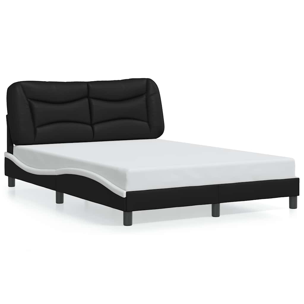 sengeramme uden madras Hvar 120x200 cm kunstlæder sort og hvid