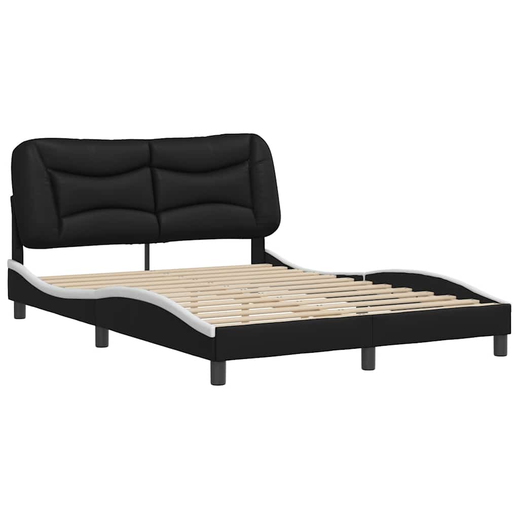 sengeramme uden madras Hvar 120x200 cm kunstlæder sort og hvid