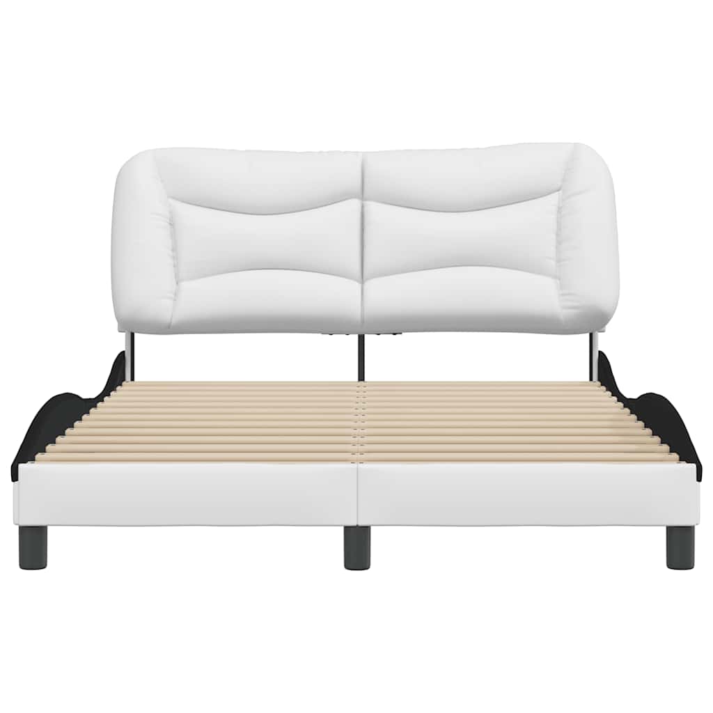 sengeramme uden madras Hvar 120x200 cm kunstlæder hvid og sort