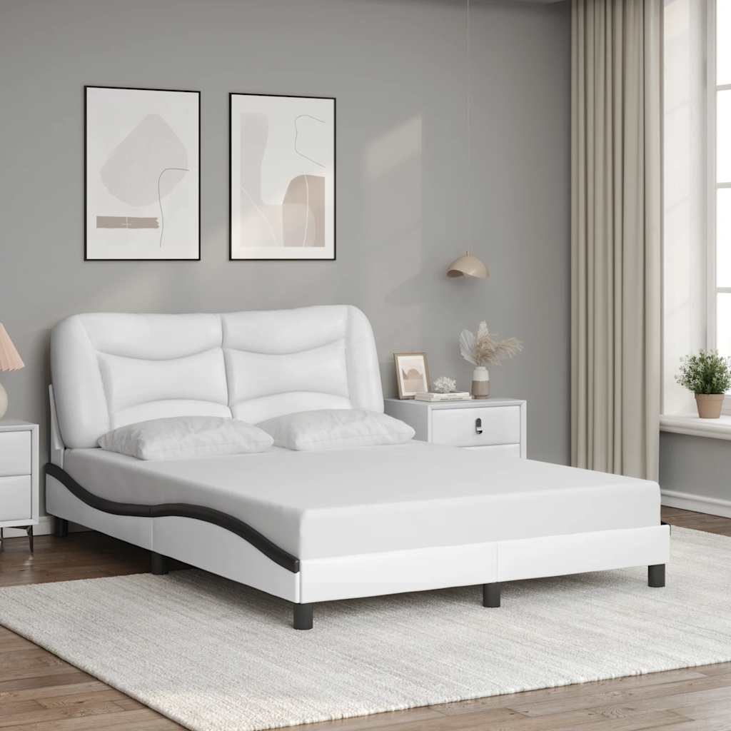 sengeramme uden madras Hvar 120x200 cm kunstlæder hvid og sort