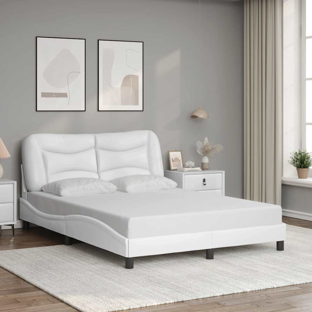 sengeramme uden madras Hvar 140x190 cm kunstlæder hvid