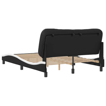 sengeramme uden madras Hvar 140x190 cm kunstlæder sort og hvid