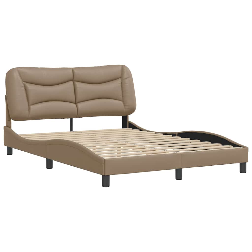 sengeramme uden madras Hvar 140x200 cm kunstlæder cappuccinofarvet
