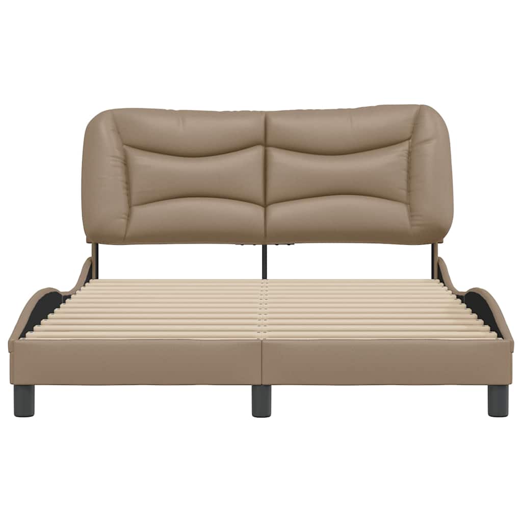 sengeramme uden madras Hvar 140x200 cm kunstlæder cappuccinofarvet
