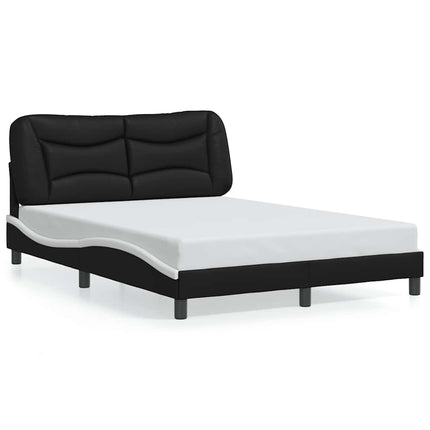 sengeramme uden madras Hvar 140x200 cm kunstlæder sort og hvid