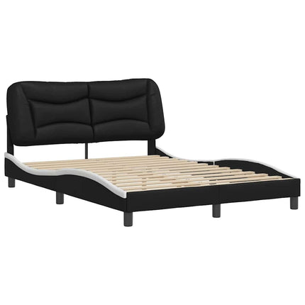 sengeramme uden madras Hvar 140x200 cm kunstlæder sort og hvid