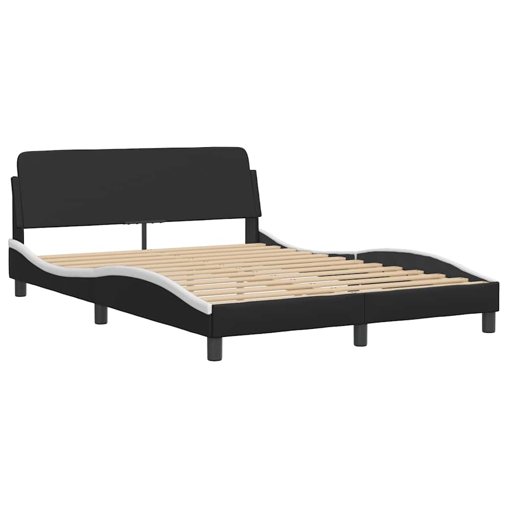 sengeramme uden madras Hvar 140x200 cm kunstlæder sort og hvid