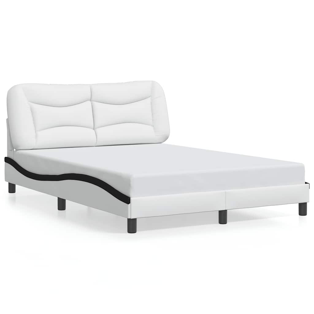 sengeramme uden madras Hvar 140x200 cm kunstlæder hvid og sort