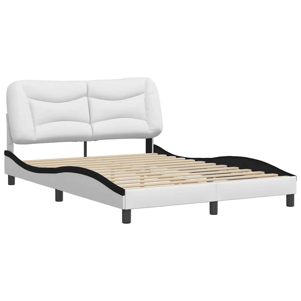sengeramme uden madras Hvar 140x200 cm kunstlæder hvid og sort