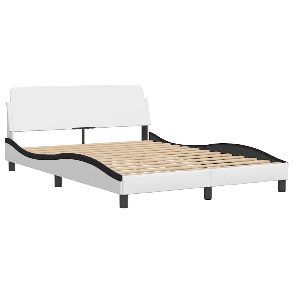 sengeramme uden madras Hvar 140x200 cm kunstlæder hvid og sort