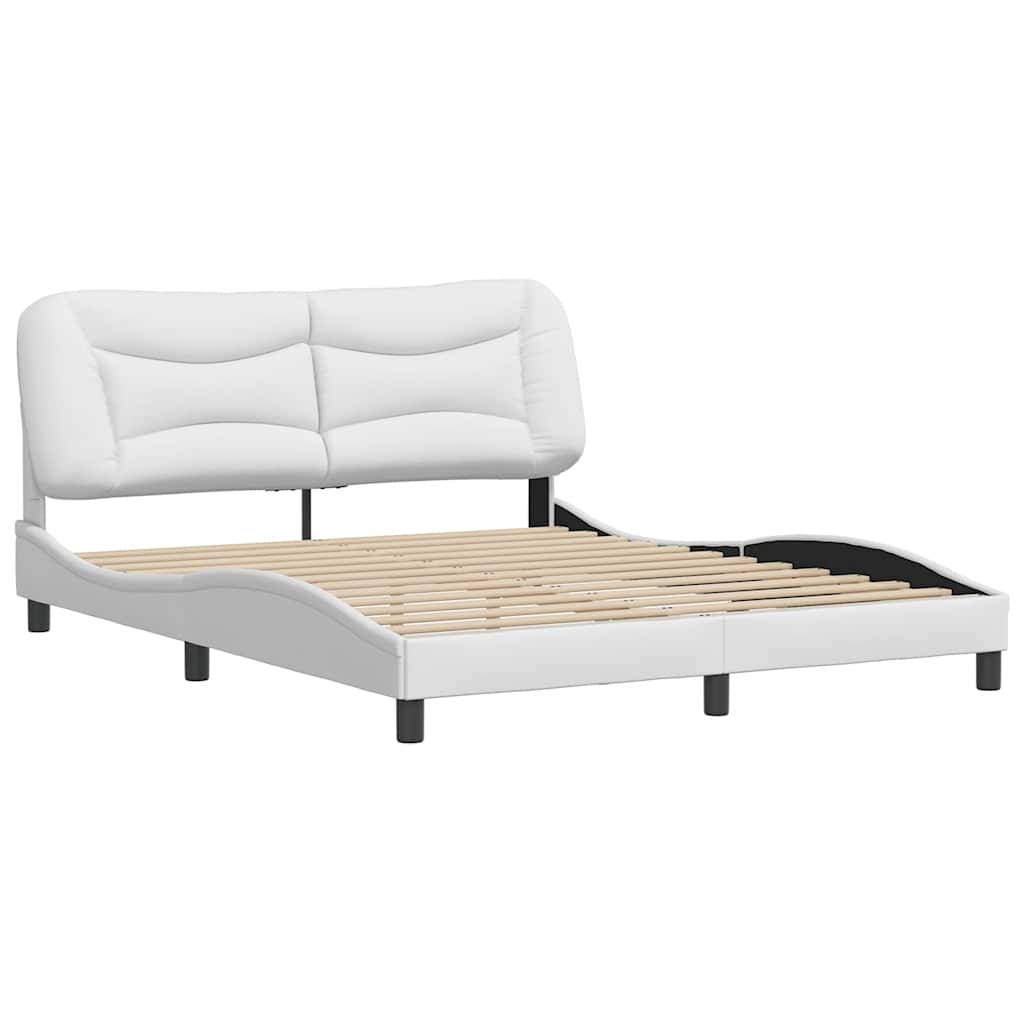 sengeramme uden madras Hvar 160x200 cm kunstlæder hvid
