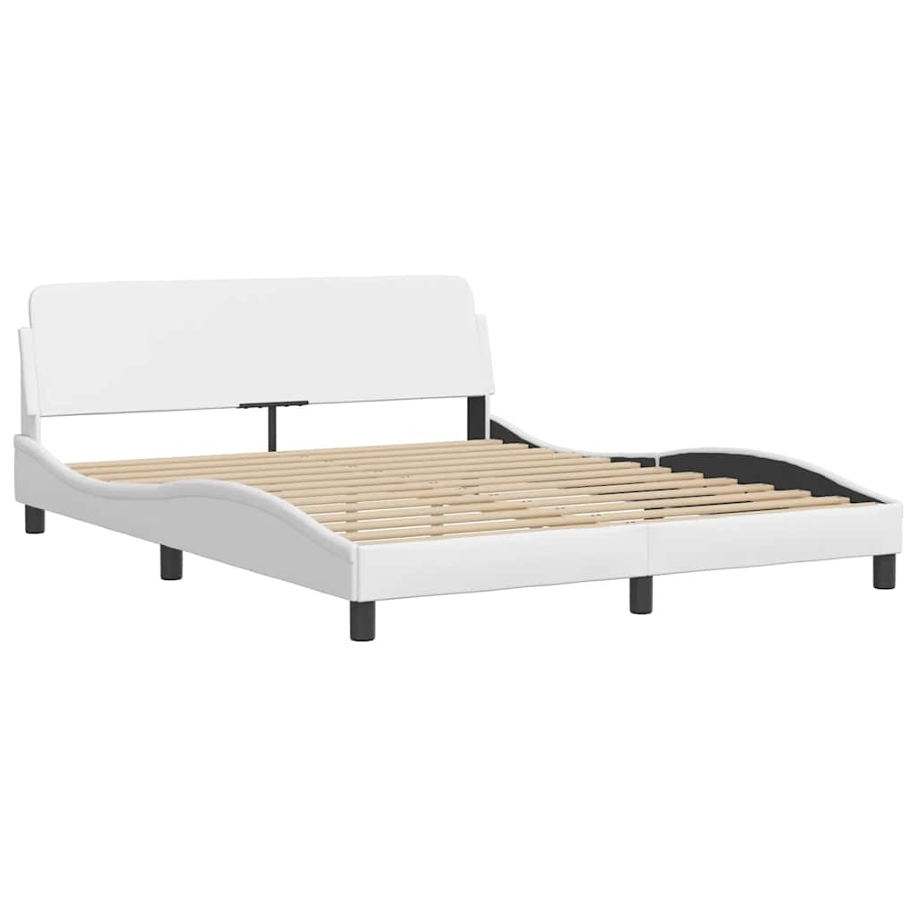 sengeramme uden madras Hvar 160x200 cm kunstlæder hvid