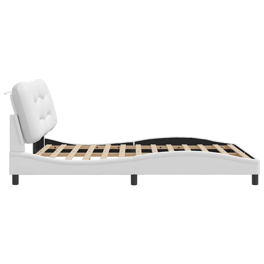 sengeramme uden madras Hvar 160x200 cm kunstlæder hvid