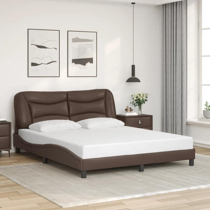 sengeramme uden madras Hvar 160x200 cm kunstlæder brun