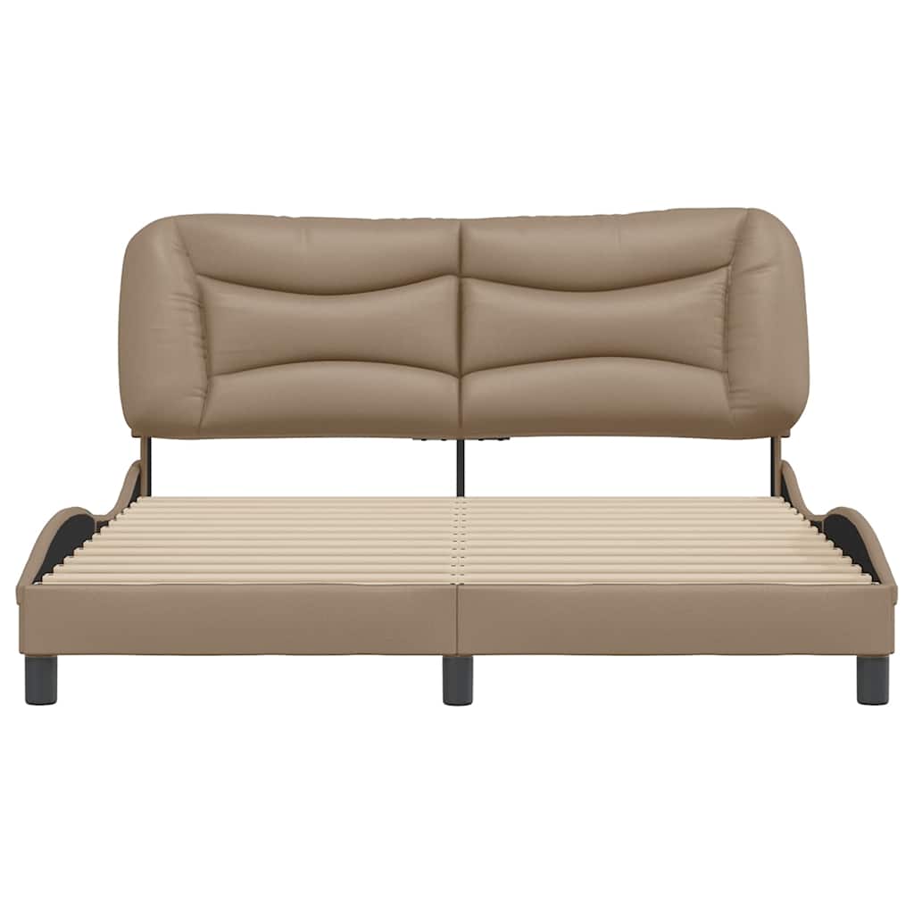 sengeramme uden madras Hvar 160x200 cm kunstlæder cappuccinofarvet