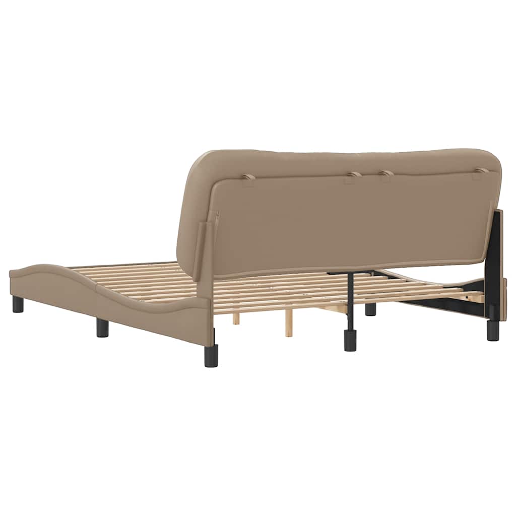 sengeramme uden madras Hvar 160x200 cm kunstlæder cappuccinofarvet
