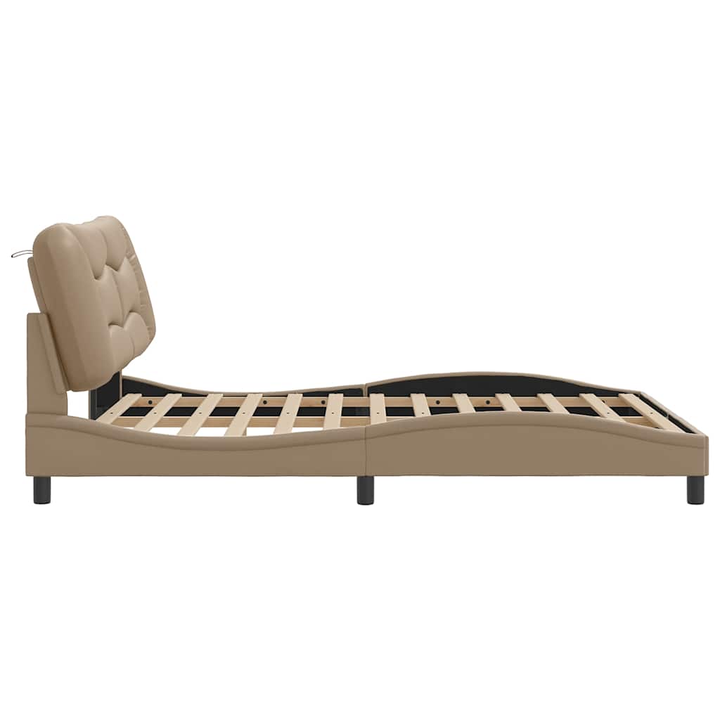 sengeramme uden madras Hvar 160x200 cm kunstlæder cappuccinofarvet