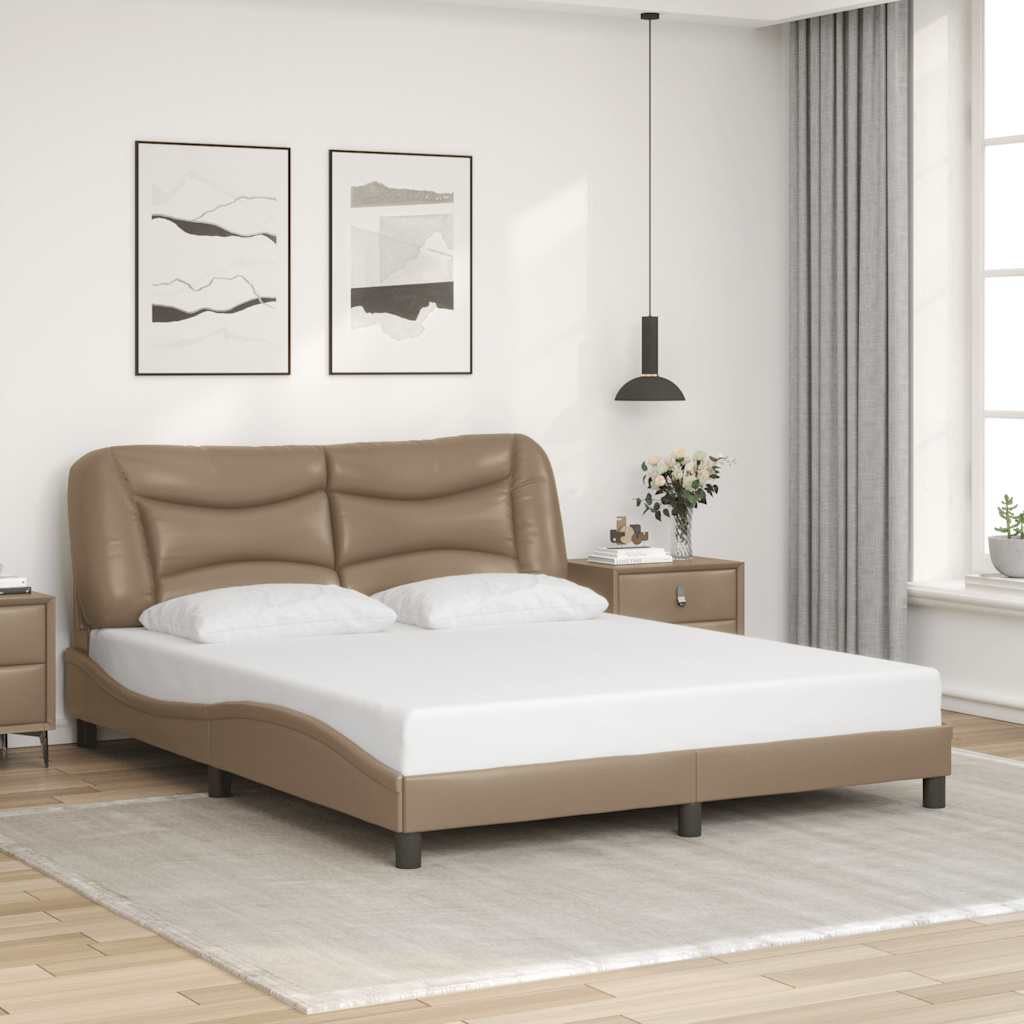 sengeramme uden madras Hvar 160x200 cm kunstlæder cappuccinofarvet