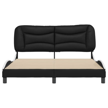 sengeramme uden madras Hvar 160x200 cm kunstlæder sort og hvid