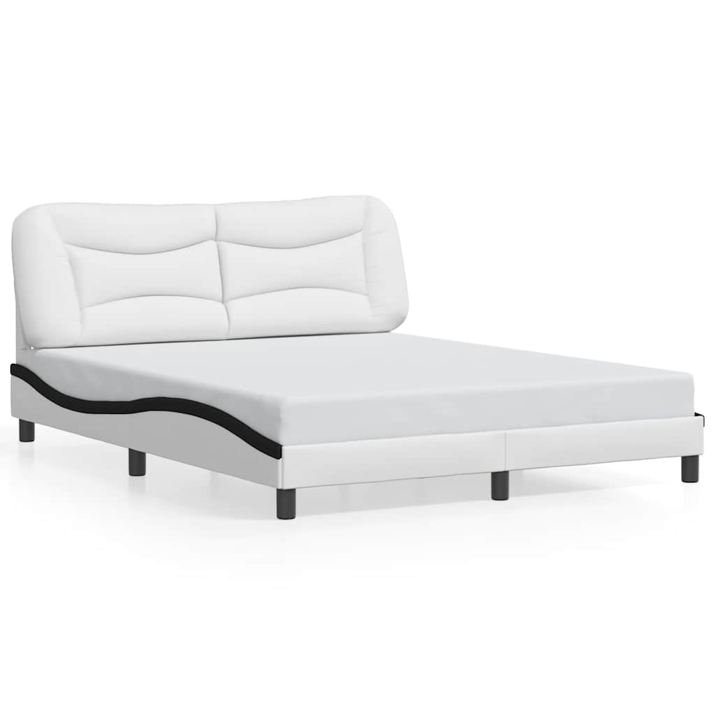 sengeramme uden madras Hvar 160x200 cm kunstlæder hvid og sort