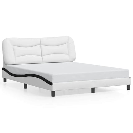 sengeramme uden madras Hvar 160x200 cm kunstlæder hvid og sort