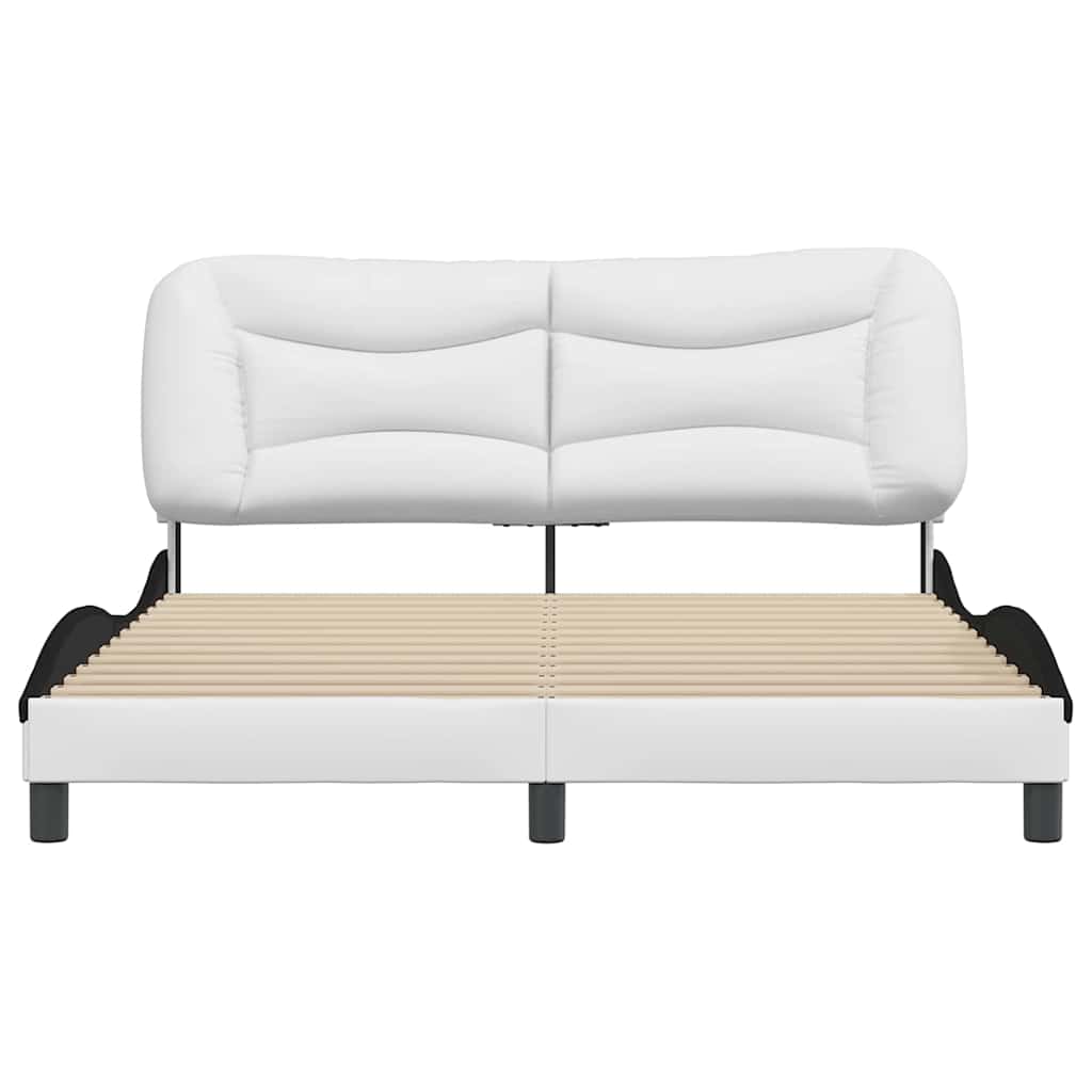 sengeramme uden madras Hvar 160x200 cm kunstlæder hvid og sort