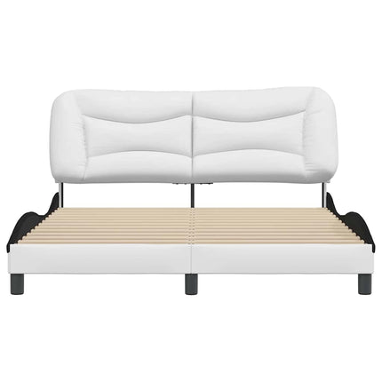 sengeramme uden madras Hvar 160x200 cm kunstlæder hvid og sort