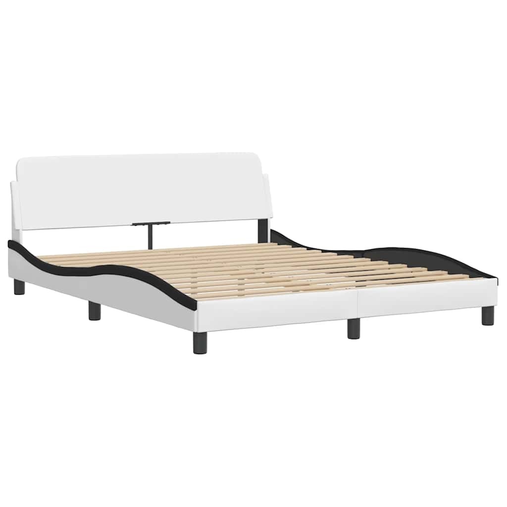 sengeramme uden madras Hvar 160x200 cm kunstlæder hvid og sort