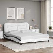 sengeramme uden madras Hvar 160x200 cm kunstlæder hvid og sort
